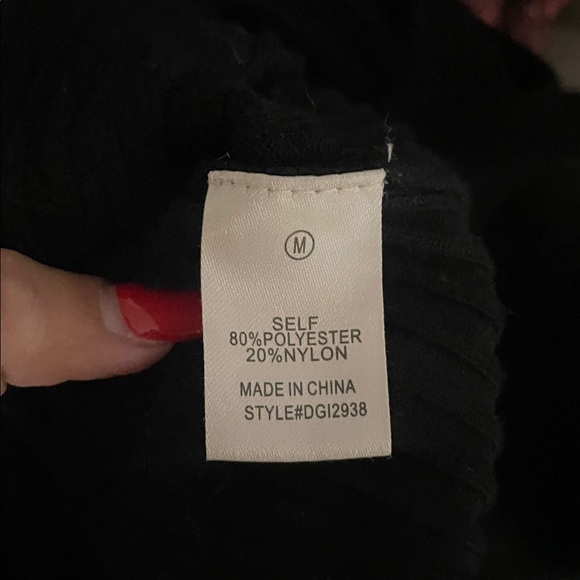 Fashion Nova Black Ribbed Bodycon Maxi Dress V-Neck Long Sleeve – Size M - Picture 10 of 10